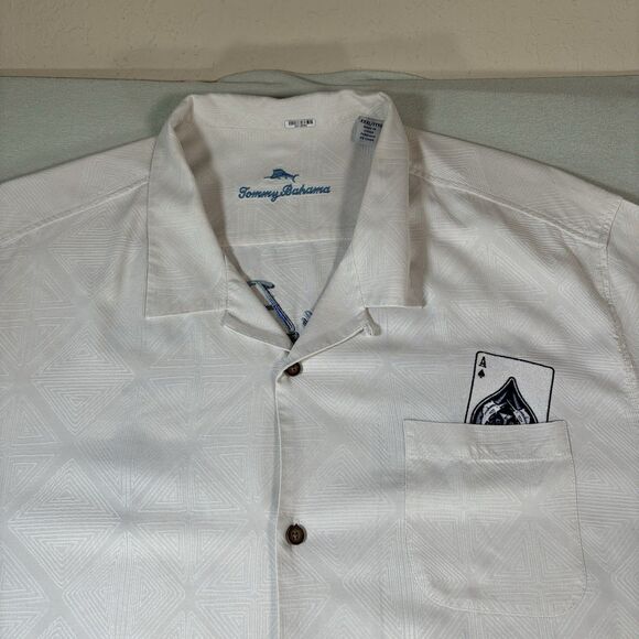Tommy Bahama Shirt Men's 3XL 100% Silk Button Up Short Sleeve Playing Cards - Picture 6 of 13